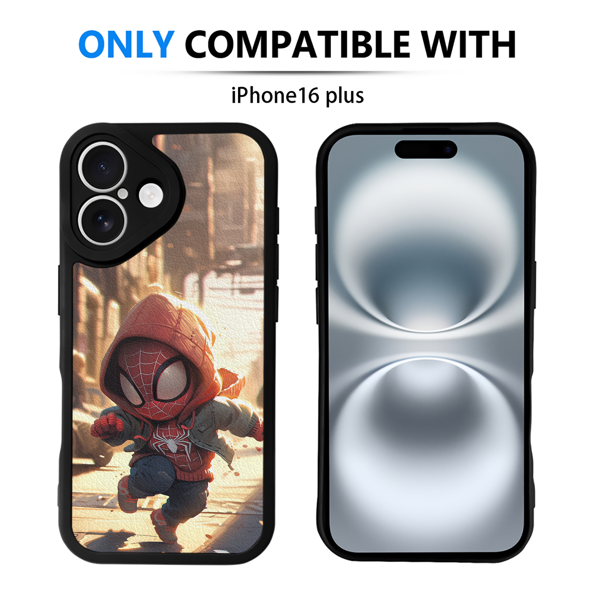 （画像用） Spider Man スパイダーマン 【iPhone 16シリーズ対応】シリコンスマホケース（レザー調） 材質：シリコン